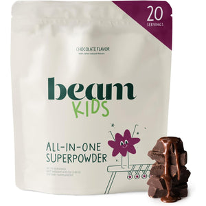 Beam Kids Multivitamin Powder – Kids Vitamins with Greens, Probiotic & Prebiotic, Immune Support for Children & Toddlers, No Artificial Sweeteners, for Picky Eaters, 20 Servings, Chocolate Flavor
