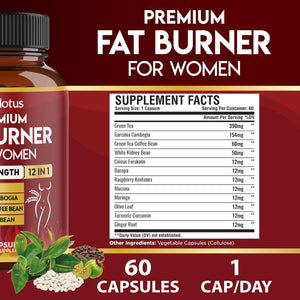 Premium Weight Loss Pills for Women, the Best Fat Burners for Women and Men, Energy Pills, High Potency with Green Tea Extract 98%, 2 Months Supply