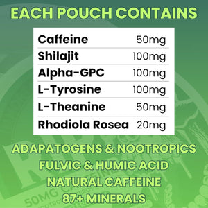 Immortal Drip RIP Nootropic Energy Pouches (Wintergreen) – 5 Cans – 15 Pouches per Can – Clean Energy & Focus Support – 50Mg Caffeine, Shilajit, Alpha-Gpc, L-Tyrosine, Rhodiola