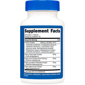 Nutricost Probiotic Complex - 50 Billion CFU, 60 Capsules - Probiotic for Men and Women - Vegetarian Capsules, Non-Gmo, Gluten Free