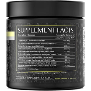 Formulation Factory Melt Mode Appetite Suppressant for Weight Loss, Appetite Suppressant for Women, Metabolism Booster for Weight Loss, Diet Pills with Glucomannan, Green Tea, Berberine, 120 Capsules