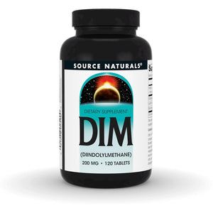 Source Naturals DIM, Diindolylmethane 200Mg with Bioperine, Vitamin E & More - 120 Tablets