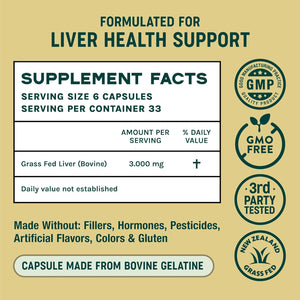 One Earth Health Grass Fed Beef Liver Capsules for Women & Men – Desiccated New Zealand Liver Supplement | Heme Iron, B12 & Folate | Grass-Fed & Finished | 3,000Mg, 200 Capsules