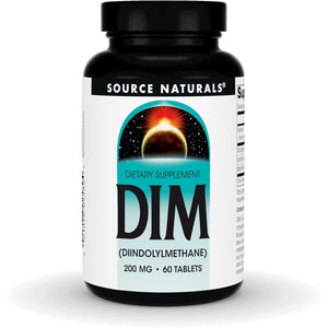 Source Naturals DIM, Diindolylmethane 200Mg with Bioperine, Vitamin E & More - 60 Tablets