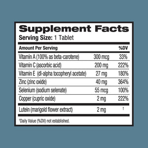 Ocuvite Eye Vitamin & Mineral Supplement, Lutein & Antioxidant Vitamins A, C & E, Zinc for Eye Health & Support, Vitamins for Eyes, 60 Tablets