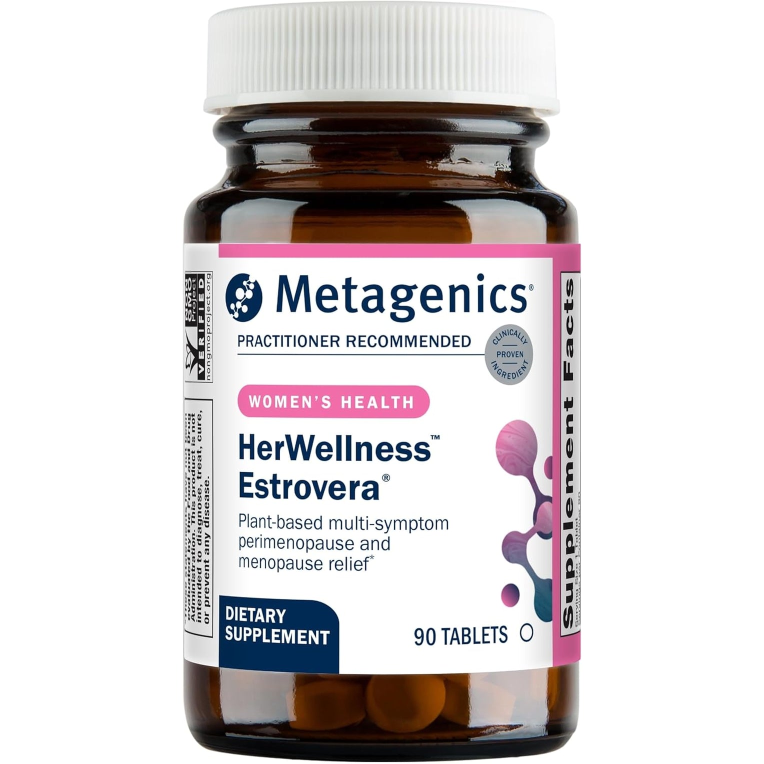 Metagenics Herwellness Estrovera - Hormone-Free Plant-Based Supplement - Supports Menopause & Perimenopause Relief - Hot Flashes, Night Sweats, Multi-Symptom Support - Vegetarian, Non-Gmo - 90 Tablets