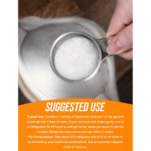 Bulksupplements.Com Hyaluronic Acid Powder - as Sodium Hyaluronate, Hyaluronic Acid Supplements - Food Grade, Gluten Free - 215Mg per Serving, 50G (1.8 Oz) (Pack of 1)