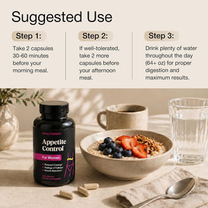 UNALTERED Appetite Control for Women - Support Cravings, Fullness, & Weight Management - Dietary Supplement with Chromium Picolinate & Glucomannan - 120 Vegan Capsules
