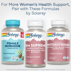 SOLARAY DIM Supreme - DIM Supplement 100Mg - Diindolylmethane DIM Complex with Broccoli Seed Extract and Bioflavonoids - Women'S Health and Balance Support - 60-Day Guarantee - 60 Servings, 60 Vegcaps