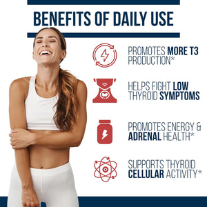 Dr. Westin Childs T3 Conversion Booster - Thyroid Support for Women & Men with Hypothyroidism & Hashimoto’S, Iodine, Ashwagandha, Guggul Extract, Selenium & Zinc Complex, 60 Servings