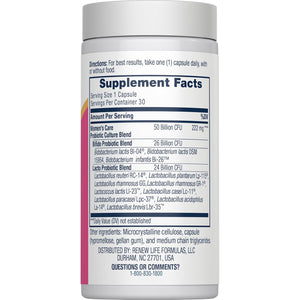 Renew Life Women'S Probiotic Capsules, 50 Billion CFU Guaranteed, Supports Ph Balance, Vaginal, Urinary, Digestive and Immune Health(2), L. Rhamnosus GG, Dairy, Soy and Gluten-Free, 30 Count