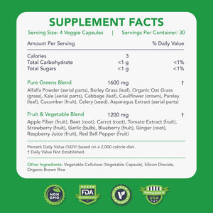 Karamd Pure Nature | Greens, Fruit and Veggies Supplement | Whole Food Multivitamin & Antioxidants |20 Fruits & Vegetables Supplement for Energy & Digestion |Gluten Free & Vegan Friendly (30 Servings)