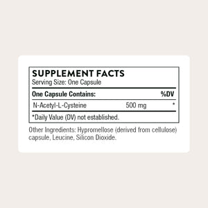 THORNE - NAC - N-Acetylcysteine - 500Mg - Supports Respiratory Health & Immune Function - Promotes Liver & Kidney Detox* - Gluten, Dairy & Soy-Free - 90 Servings
