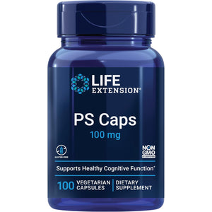 Life Extension PS Caps, Phosphatidylserine, for Cognitive Performance, Gluten-Free, Non-Gmo, Vegetarian, 100 Capsules