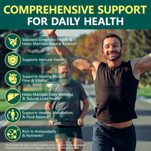 Lymphatic Drainage Supplements, 240 Softfels, 21-In-1 Natural Herbal Blends with Echinacea, Dandelion, Burdock Root for Lymph System, Immune Support, Cleanse, Less Swelling/Bloating