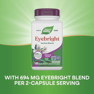 Nature'S Way Eyebright Herb Premium Blend, Herbal Blend, Non-Gmo Project Verified, Eyebright Supplement, Vegan, 100 Capsules (Packaging May Vary)