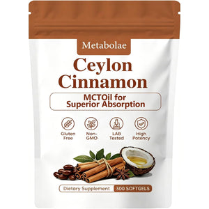 Ceylon Cinnamon Capsules with MCT Oil, Equivalent, Non-Gmo, Gluten Free, 300 Softgels (1)