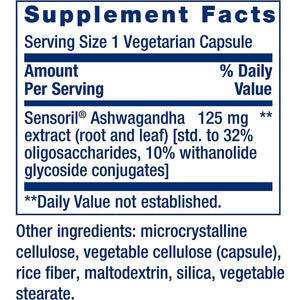 Life Extension Optimized Ashwagandha - Stress Management Supplement for a Healthy Stress Response, Focus, Memory, Stress Relief - Vegetarian, Gluten-Free, Non-Gmo, 60 Capsules