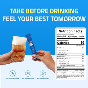 TO. AM Recovery Boost Jelly Stick | Better Mornings after Every Night Out | Korean Pear + DHM | Liver Support + Electrolytes | Pre & Post Drink | Made in Korea | 10 Count