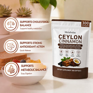 Metabolae Ceylon Cinnamon,7200 Mg Equivalent per Serving, Gluten Free, Non-Gmo, 300 Softgels
