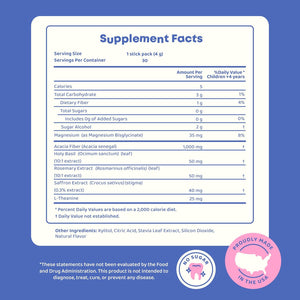 Joyspring Think Dust Kids Magnesium Saffron Supplement, Calming Magnesium for Kids Herbal Supplement Stick Packs with L-Theanine, Rosemary Extract, Sugar Free Lemonade,30 Servings Ages 4+