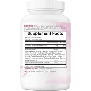 Micro Ingredients Grass‑Fed Beef Organ Supplement for Women – Bovine Beef Liver, Kidney, Heart & Uterus Tissue – 1,200 Mg Organ Blend plus Vitamin C, Colostrum & Collagen – 240 Capsules, No Fillers