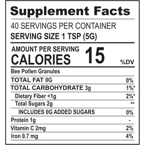 Bee Pollen – USDA & EU Organic Certified, Halal, ISO 22000 & GMP | 100% Pure Superfood, Rich in Vitamins & Minerals | Non-Gmo, Additive-Free (7 Ounce (Pack of 1))