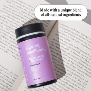 MINDHONEY | SYNC 60 Count, Premium All-In-One Adaptogenic Supplement | Relaxation, Mood Balance, Stress | Magnesium, Ashwagandha, Nootropics, Adaptogens, Minerals & Vitamins