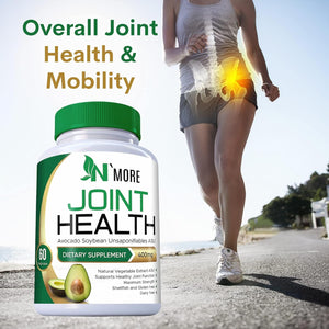 N'More Avocado Soybean Unsaponifiables Supplements - ASU Joint Health Supplement 400 Mg, Supports Joint Mobility & Cartilage, Non-Gmo, Dairy, Gluten & Shellfish Free, 60 Day Supply, Made in USA