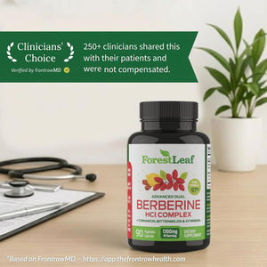 Forestleaf Berberine Supplement - 1300Mg per Serving - Ultra High Potency Berberine Hcl with Ceylon Cinnamon, Bitter Melon & Gymnema - GLP-1 Weight Management Support - 90 Caps