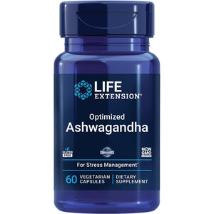 Life Extension Optimized Ashwagandha - Stress Management Supplement for a Healthy Stress Response, Focus, Memory, Stress Relief - Vegetarian, Gluten-Free, Non-Gmo, 60 Capsules