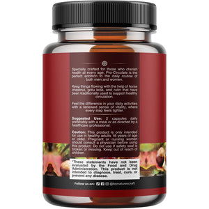 Natures Craft Vein Support Supplement for Leg and Veins - Full Body Supplement for Spider & Varicose Veins and Improved Flow with Horse Chestnut Extract - Vegan Non-Gmo Capsules - 60 Count