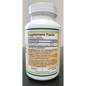 Berberine with Ceylon Cinnamon - 120 Capsules for Metabolism and Metabolic Health, Third Party Tested, Vegan Safe, Non-Gmo, Gluten Free by Double Wood