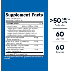 Nutricost Probiotic Complex - 50 Billion CFU, 60 Capsules - Probiotic for Men and Women - Vegetarian Capsules, Non-Gmo, Gluten Free