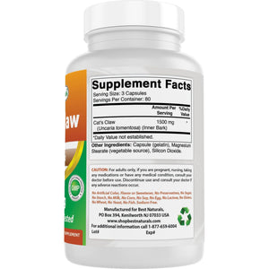 Best Naturals Cat'S Claw Capsule, 500 Mg, 240 Count