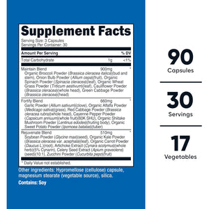 Nutricost Daily Vegetables 90 Capsules (30 Servings) - Maintain, Fortify, & Rejuvenate with 17 Vegetables