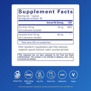Pure Encapsulations Peptic-Care - Zinc-L-Carnosine - Gut Health & Antioxidant Supplement - Supports Gastric Health* - Vegan & Gluten-Free - 60 Capsules