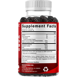 Vitamatic Glucosamine Chondroitin Gummies with MSM & Vitamin E – Joint Support Formula – 60 Pectin-Based Vegan Gummies