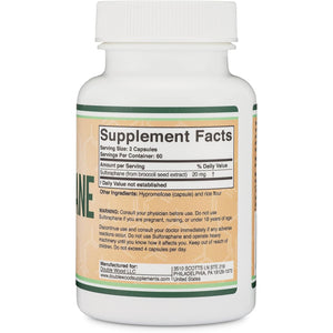 Sulforaphane Supplement - 20Mg of Sulforaphane per Serving (120 Capsules) Potent Broccoli Extract for Healthy Aging (Derived from Broccoli Sprouts, Vegan Safe) by Double Wood