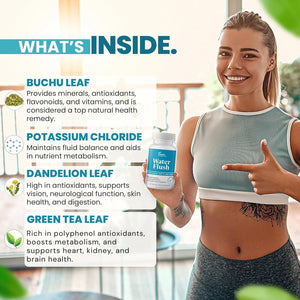Diuretic Water Pills for Weight Control, 12 Active Ingredients (Green Tea, Cranberry & More), Instant Relief from Bloat & Swelling, Water Retention Pills for Women & Men - 60 Capsules