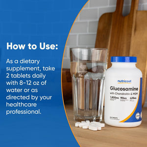 Nutricost Glucosamine 1800Mg with Chondroitin & MSM, 240 Tablets, 120 Servings - Non-Gmo, Gluten Free