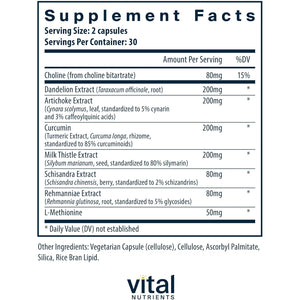 Vital Nutrients Liver Support Milk Thistle and Curcumin - Vegan Supplement - Herbal Combination to Support Healthy Liver Function* - Gluten, Dairy and Soy Free - 60 Capsules