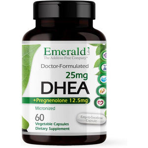 Emerald Labs DHEA 25Mg - Adrenal Support Supplement to Help Hormone Balance* - Includes DHEA - Gluten-Free - 60 Vegetable Capsules (30-Day Supply)