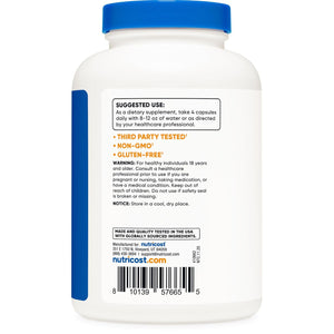 Nutricost Gelatin with Silica (2,200Mg) 240 Capsules - with Grass-Fed Beef Gelatin, Gluten-Free, Gmo-Free, 60 Servings