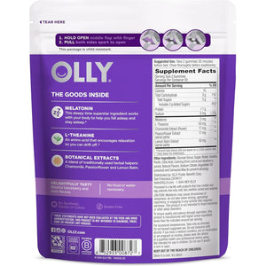 OLLY Sleep Gummy, 3 Mg Melatonin, L-Theanine, Chamomile, and Lemon Balm Extracts, Blackberry Flavor, 30 Day Supply - 60 Count