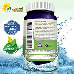 Asquared Nutrition Apigenin 50Mg & L-Theanine 200Mg - 120 Capsules - Apigenin Supplement Pills for Sleep and Relaxation - Natural Bioflavonoid Extract Found in Chamomile Tea