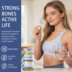Nutriview Calcium 2000Mg with D3 & K2 - High Absorption Bone Health Supplement for Women, Non-Gmo, 120 Softgels(1Pc)