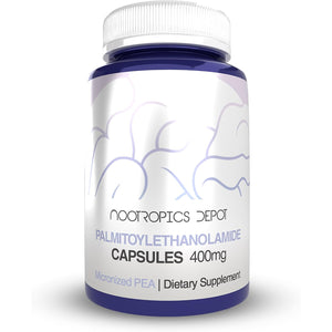 Nootropics Depot Palmitoylethanolamide Capsules | Pea | 400Mg Pills | 180 Count | Provides Discomfort Support | Promotes Healthy Joint Function
