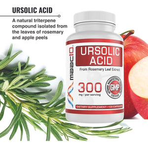 MAAC10 Ursolic Acid 300Mg - Sourced from Rosemary Extract, AMPK & Sirtuin Activator - Third-Party Lab Tested
