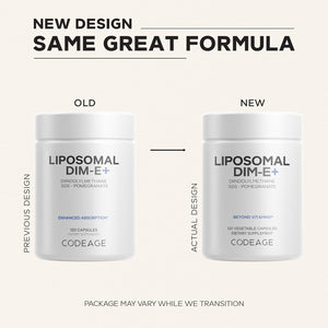 Codeage Liposomal DIM Supplement - 4 Months Supply of DIM Vitamins and SGS, Pomegranate, Broccoli, Vitamin E Isomers Tocopherols Alpha Beta Gamma Delta - Liposomal Formula - Gluten-Free - 120 Capsules